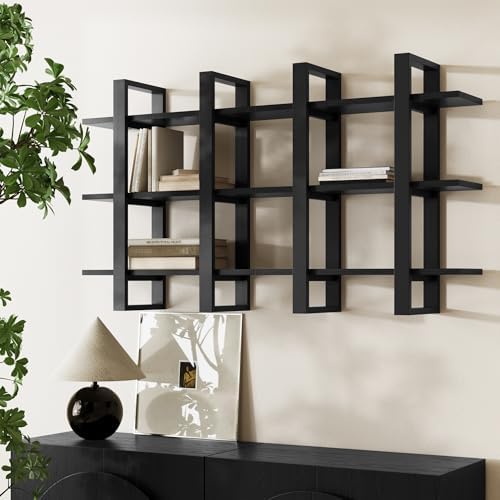 Nathan James Benji Mid Century Wall Unit Bookcase, Decorative Floating 3-Tier by Unknown
