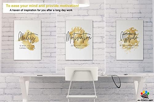 Office Wall Art-3 Panel Motivational Wall Art, Inspirational Quotes Canvas Art - Image 3