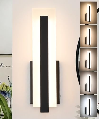 Tipace Hardwired Black Dimmable Modern LED Wall Sconce 3000K 3500K 4000K 5000K by Tipace