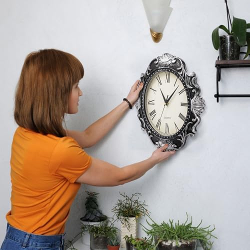 ZAVOOS 14 Inch Retro Wall Clock, Battery Operated Quartz Movement - Image 6