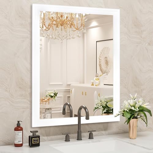 Tanmicoshomy White Framed Bathroom Mirror 20x30 Inch - Image 2