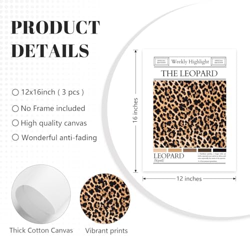 Lhoiplme Trendy Leopard Wall Art Cheetah Print Canvas Wall Decor 8 Ball Poster - Image 2