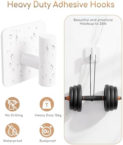 Aikzik 4 Pack Large Heavy Duty Wall Hooks - 26lb Max - Image 6