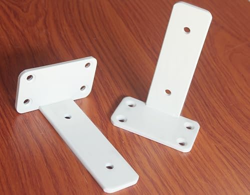 6 Pack - 6 inch White Hidden L Shelf Bracket Iron Floating Shelf Brackets - Image 2
