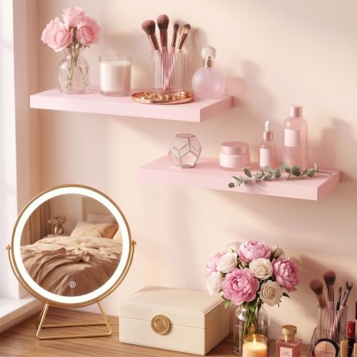 24in Pink Floating Wall Shelves, Display & Storage - Image 4