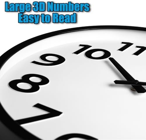 16 Inch Wall Clock Battery Operated Silent Analog Quartz Round Clock - Image 3