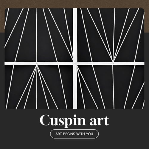 Cuspin Large Black and White Modern Living Room Wall Art, 3 Piece 24x36 In - Image 7