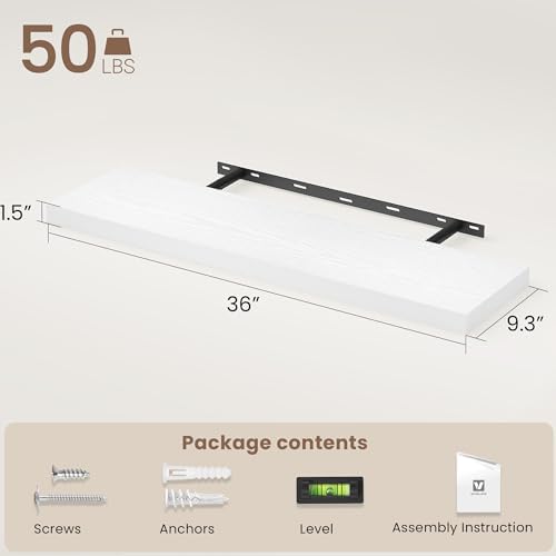Vivelove Floating Shelves 9 inch Deep 36”Long Set of 2 - Image 3