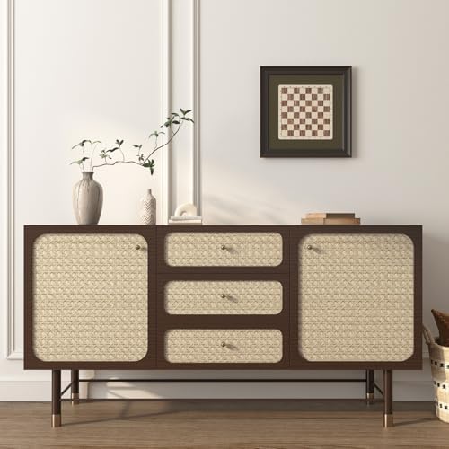 FunStick Tan Brown Rattan Wallpaper Peel and Stick Cane Webbing Wicker Weave - Image 2