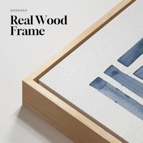 Large Framed Blue White Abstract Wall Art - Image 6