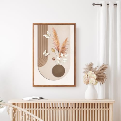 CHDITB Boho Neutral Framed Wall Art Beige Minimalist Line Art Woman Artwork - Image 5