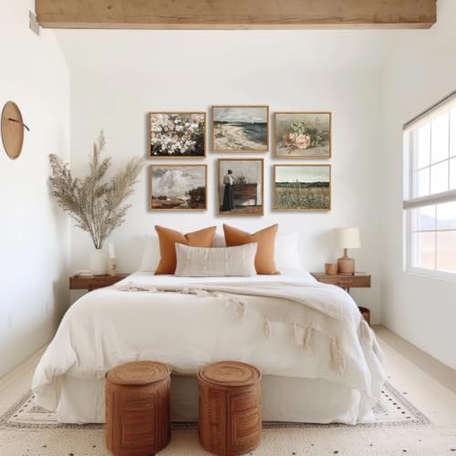 KBKBART Vintage Wall Art, Retro Coastal Seaside Beach House Framed Canvas Art - Image 5