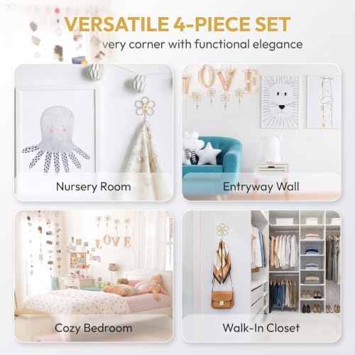 4 Pcs Heavy Duty Decorative Wall Hooks, Creative Flower Shaped Wall Mounted Hook - Image 7