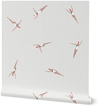 Spoonflower Little Swimmers Peel and Stick Removable Wallpaper by Spoonflower