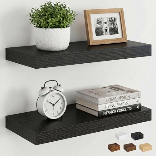 Dreamland Black Floating Shelves, Wall Mounted Shelves by Dreamland