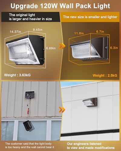 ledmo 120W LED Wall Pack Light 4 Pack Dusk to Dawn - Image 2