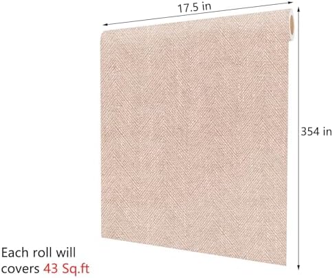 Decotalk Grasscloth Wallpaper Peel and Stick 17.7x354 Inch Pink Grasscloth - Image 7