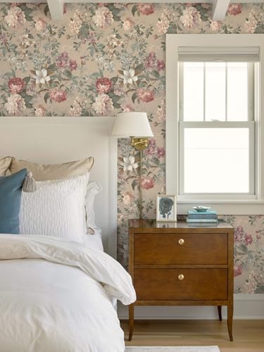 Ismoon Floral Wallpaper Peel and Stick Vintage Brown Contact Paper - Image 4