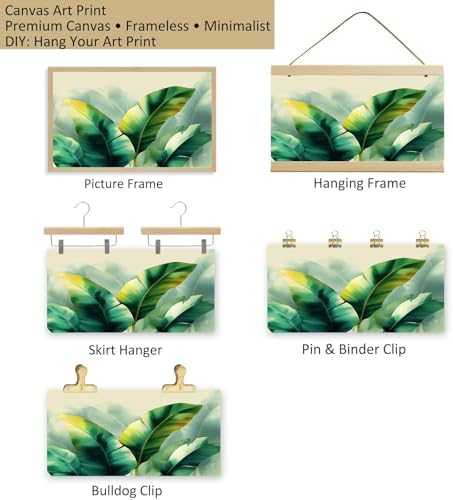Canvas Wall Art Surreal Watercolor Banana Leaf Canvas Pictures - Image 6