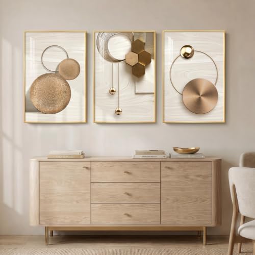 Large Framed Modern Luxury Gold Wall Art - Image 2