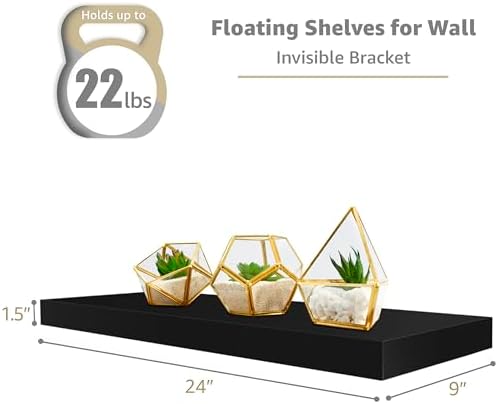 Sorbus Floating Shelves for Wall, Wood Wall Storage - Image 3