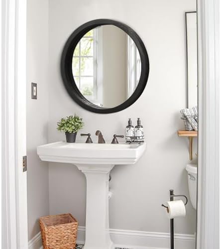 JJUUYOU Round Wall Mirror Circular Wall Mounted Mirror - Image 4