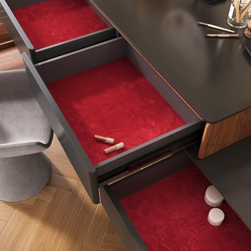 VEELIKE Ruby Red Crushed Velvet Drawer Liner - Image 3