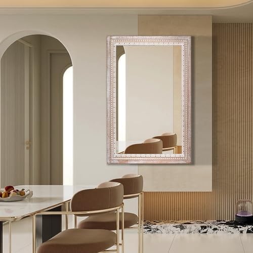 24x36 Inch Wooden Rectangular Wall Mirror, Farmhouse Mirrors - Image 4