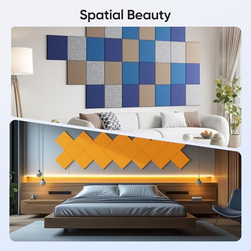 Square Acoustic Panels, 12 Pack Self-Adhesive Sound Panels - Image 5