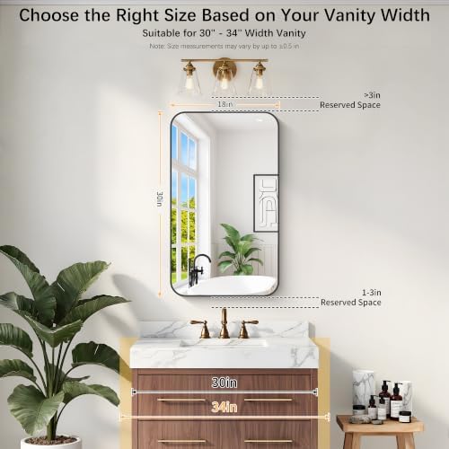 DESBING 18"x30" Bathroom Mirror - Image 3