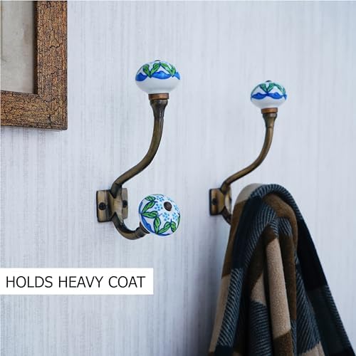 IndianShelf 6 Ceramic Double Wall Hooks - Image 2
