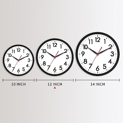 AKCISOT 12 Inch Wall Clock, Silent Battery Operated Analog Clock - Image 3