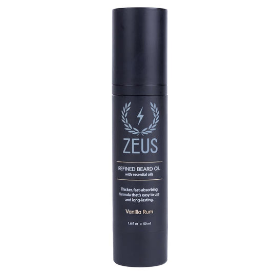 ZEUS Refined Beard Oil for Men, Leave-In Conditioner for Beard & Mustache, Softens Hair, Fights Dryness & Itch (Made in USA) Vanilla Rum
