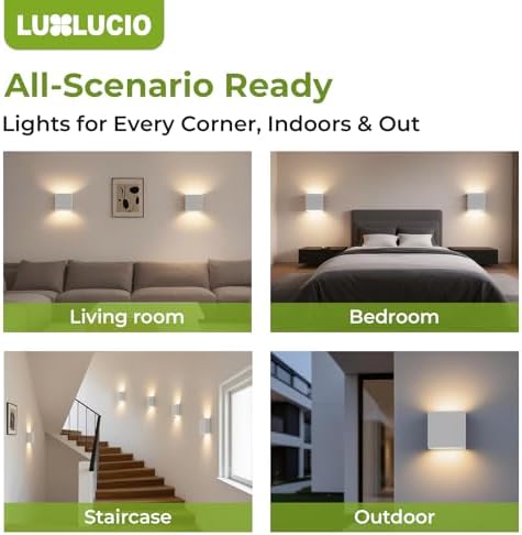 2 Pack Bright Silver Up and Down LED Wall Sconce, IP65 Waterproof Indoor - Image 3