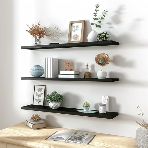 YYWUOJJ Wood Floating Shelves for Wall Decor, Rustic Wall Shelves for Bedroom - Image 7