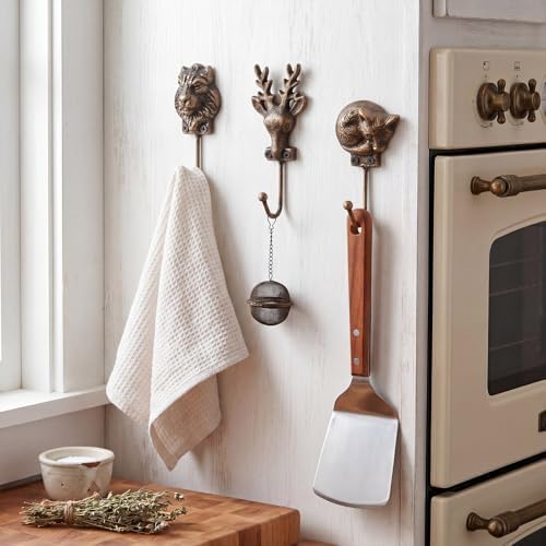 Hicarer 3 Pcs Whimsical Animal Wall Hooks Cast Iron Hangers - Image 3