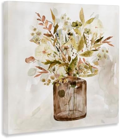 Earthy Fall Botanicals Floral, 17 x 17 Inch Canvas Wall Art - Image 3