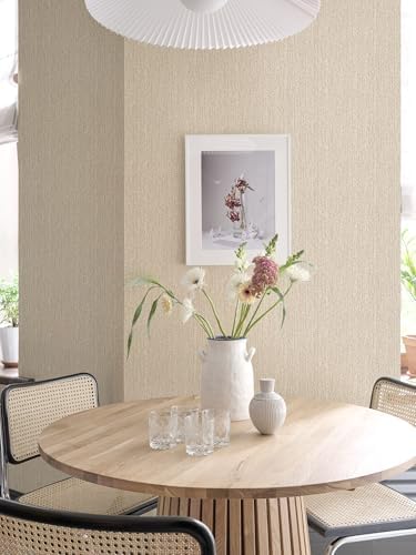 Grasscloth Peel and Stick Wallpaper Beige Contact Paper 16in x 393in - Image 4