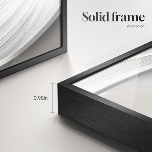 Large Framed Silver White Abstract Wall Art - Image 5