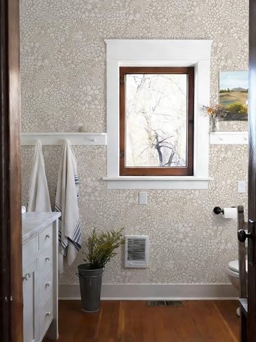 Heroad Peel and Stick Wallpaper Boho Beige Contact Paper Floral Wall Paper - Image 5