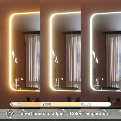 28"x36" Black LED Bathroom Mirror - Image 2