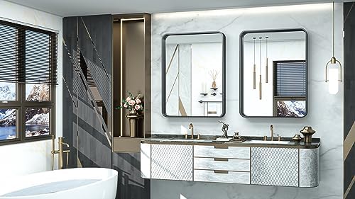 TokeShimi 28x36 Inch Black Bathroom Mirror - Image 2