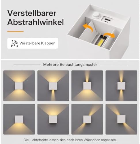 Battery Operated Wall Sconces, 12W Motion Sensor Light Indoor, 6000mAh Wall - Image 3