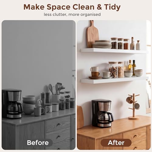 fuqing 40 Inch Floating Shelves, 6.7 Inch Deep White Wall Shelves Set of 2 - Image 7