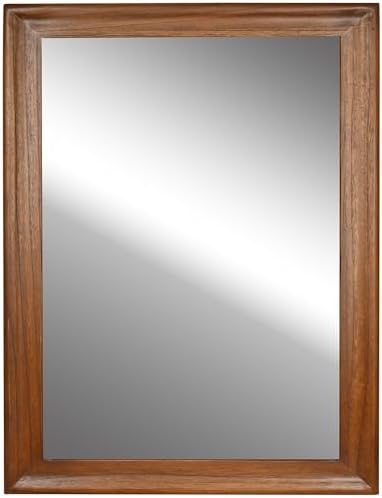 CULER Wood Wall Mirror for Bathroom, 30 x 40 inch, Walnut Brown by Culer