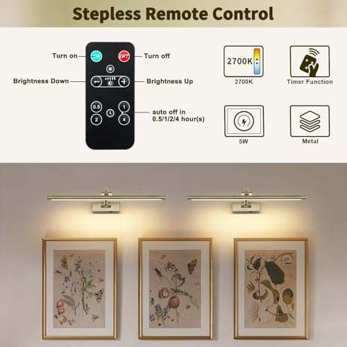 DESOOP Wireless Picture Lights Rechargeable Gallery Lighting Battery Picture - Image 4
