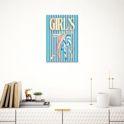 Trendy Always Girls High Heels Poster Funny Cocktail Disco Ball Canvas Wall Art - Image 3