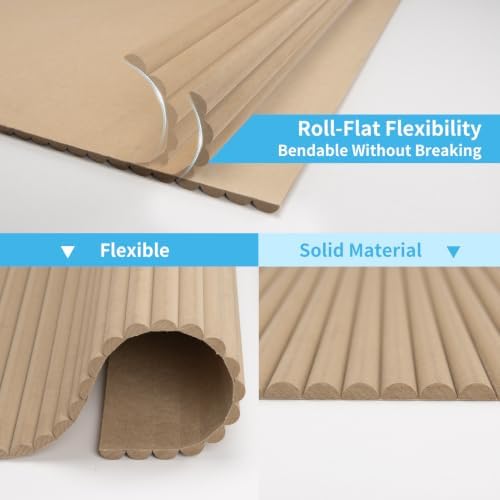 Art3d Roll-Flat Beaded Wood Slat Wall Panel, 94.5 x 23.6 in - Image 6