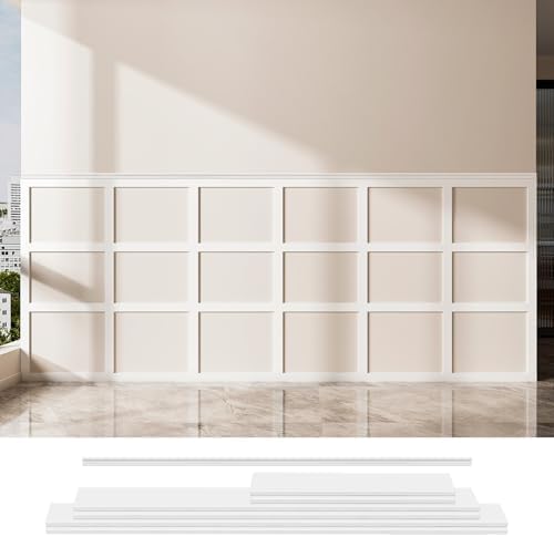 Art3d Pre-Cut Board and Batten Wainscoting Panel, Covers 10 ft by Art3d
