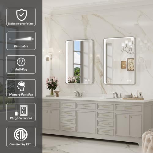 28x36 Inch LED Bathroom Mirror - Image 2